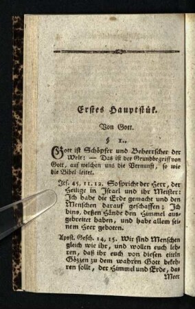 Erstes Hauptstuek: Von Gott