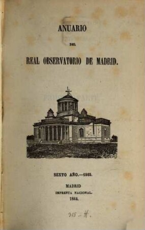 Anuario del Observatorio de Madrid : para ... 6. 1865