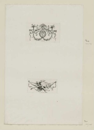 Vignette mit Globus, Zirkel etc.