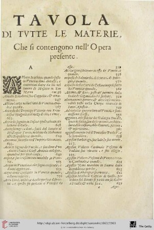 Tavola di tutte le materie