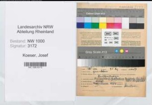 Entnazifizierung Josef Koeser, geb. 21.04.1884 (Inspektor)