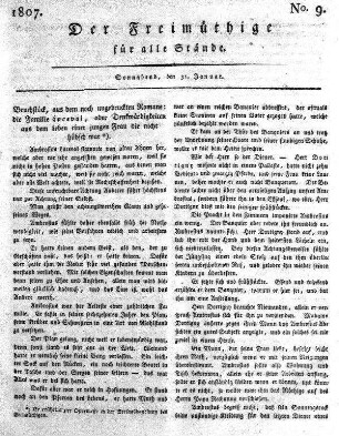 No. 9, Sonnabend, den 31. Januar 1807