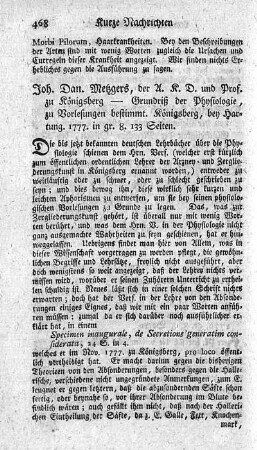 Grundriß der Physiologie.
