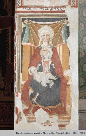 Freskenausmalung mit Heiligen : Anna Selbdritt