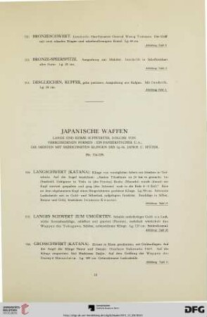 Japanische Waffen (Nr. 114-129)