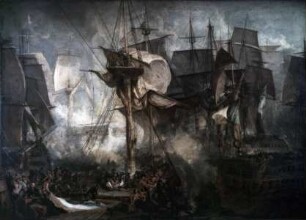 Die Seeschlacht von Trafalgar, vom Deck der 'Victory' aus gesehen