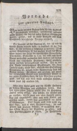 Vorrede zur zweyten Auflage