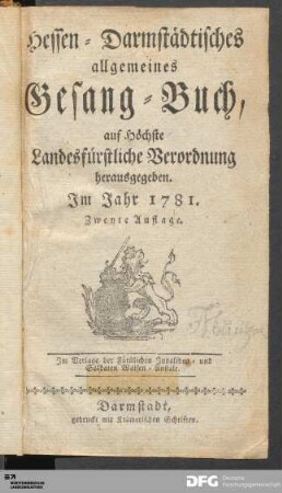 Hessen-Darmstädtisches allgemeines Gesang-Buch
