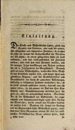 Vollständige Abhandlung der theoretischen und praktischen Lehre von der Elektricität nebst eignen Versuchen, Erster Band : mit fünf Kupfertafeln
