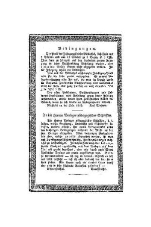 An die Herrn Verleger pädagogischer Schriften