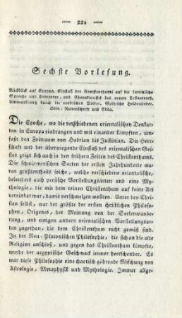 Sechste Vorlesung