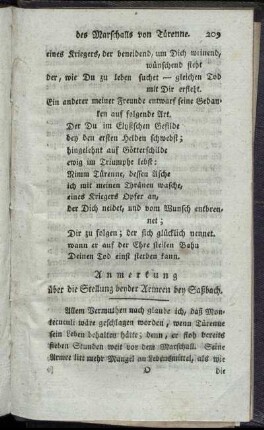 Anmerkung über die Stellung beyder Armeen bey Saßbach.
