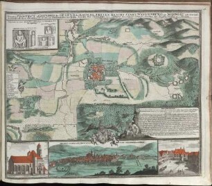 Accurater Prospect u. Grundris der Gegend der Kayserl. Freyen Reichs-Stadt Weissenburg am Nordgau : mit denen alda sich befindlichen Alterthümern