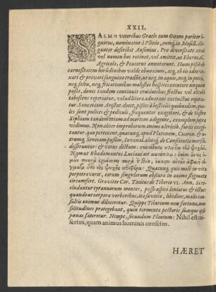 XXII. Haeret Ubique.
