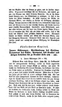 Fünfzehntes Capitel. Innere Gährungen, Verschwörung des Catilina. Triumvirat des Cäsar, Pompejus und Crassus und Folgen desselben bis zu Crassus Tode (76 - 53)