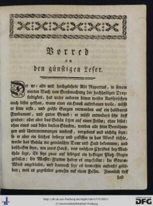Vorred an den günstigen Leser.
