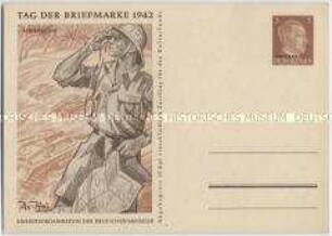 Postkarte zum Tag der Briefmarke 1942, Motiv Afrikakorps