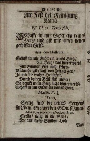 Am Fest der Reinigung Maria.
