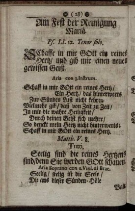 Am Fest der Reinigung Maria.