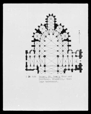 Grundriss von Chor und Querhaus der Kirche Saint-Rémi zu Reims