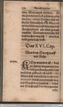 Das XVI. Cap. Von dem Durchlauff und Ruhr
