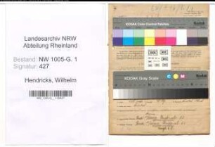 Entnazifizierung Wilhelm Hendricks , geb. 28.10.1905 (Gaertner)