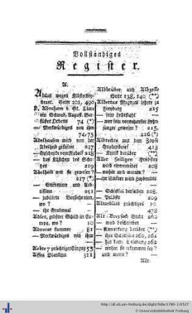 Vollständiges Register.