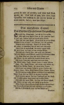 Das vierzehente Capitel. Des Schäfers Chrysostomus Verzweiflung.