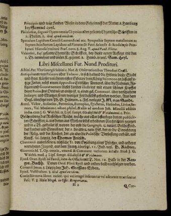 Libri Miscellanei Fut. Nund. Prodituri.
