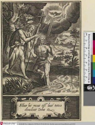 Filius hic meus est huie totus oboediat Orbis; [Johannes tauft Jesus]