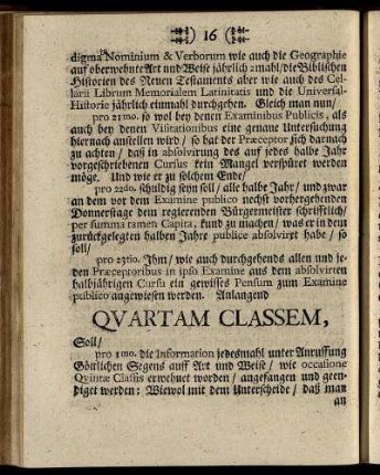 Quartam Classem, ...