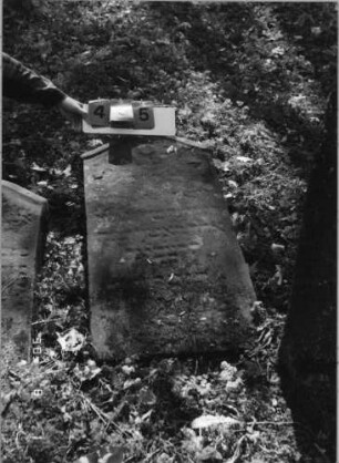 Grabstein 465 (Index: 99791177) Zustand: verwittert Maße HxBxT: 91x48xo.A. cm: Grabstein 465
