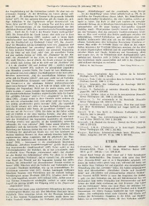 700-703 [Rezension] Lehmann, Paul Louis, Ethik als Antwort
