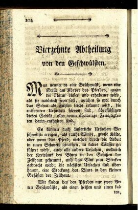 Vierzehnte Abtheilung von den Geschwülsten.