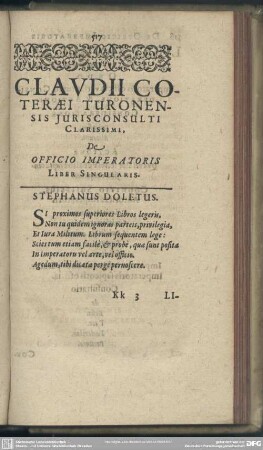 De Officio Imperatoris Liber Singularis
