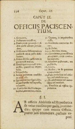 Caput IX. De Officiis Paciscentium