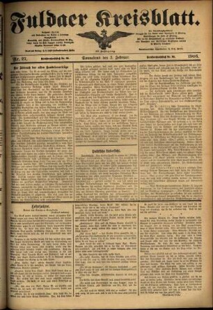 Ausgabe vom Samstag, den 03. Februar 1906.