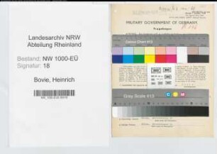 Entnazifizierung Heinrich Bovie, geb. 15.08.1902 (Stadtinspektor)