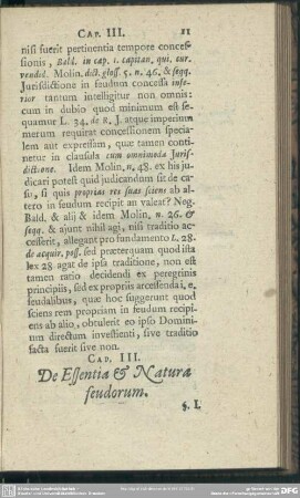 Cap. III. De Essentia & Natura feudorum