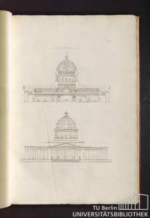 Pl. 4. Coupe et elevation de la Cathédrale de Mr Combe.