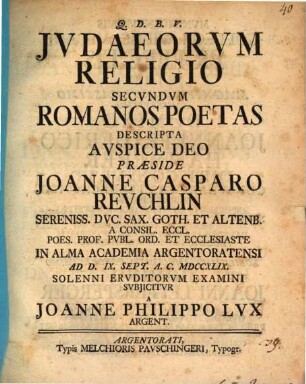 Iudaeorum religio secundum Romanos poetas descripta