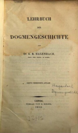 Lehrbuch der Dogmengeschichte