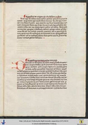 Augustini de origine anime electissima auctoritas.