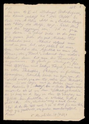 Brief von Franz Rosenzweig an Rudolf Ehrenberg