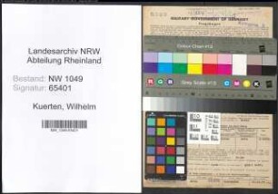 Entnazifizierung Wilhelm Kuerten , geb. 05.09.1904 (Elektriker)