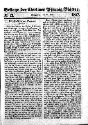 Beilage: No. 21, Sonnabend, den 22. Mai