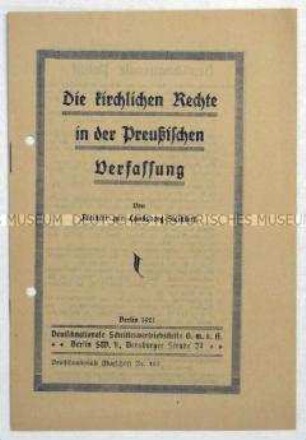 Flugschrift der DNVP zur Kirchenpolitik