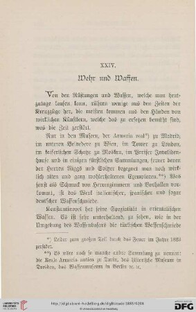 XXIV. Wehr und Waffen