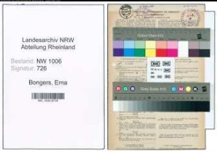 Entnazifizierung Erna Bongers , geb. 07.09.1921 (Postarbeiterin)