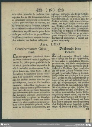 Art. LXXI. Contuberniorum Gravamina